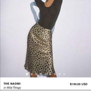 Realisation The Naomi leopard silk skirt
